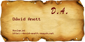 Dávid Anett névjegykártya