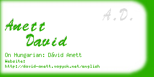 anett david business card